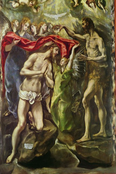 The Baptism of Christ (detail) by El Greco